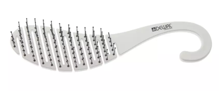 DEWAL PROFESSIONAL Щетка туннельная Flexi yin-yang, нейлоновый штифт, ручка крючок, белая, 7 рядов