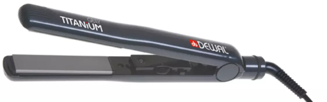 DEWAL PROFESSIONAL Щипцы-выпрямители Gray Titanium, с терморегулятором, титаново-турмалиновое покрытие, 25х90 мм 105 Вт