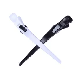 DEWAL PROFESSIONAL Зажим для волос черно-белый, пластик 2 шт/уп