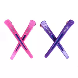 DEWAL PROFESSIONAL Зажим для волос, пластик/металл, с силиконовой вставкой 11,5 см 4 шт/уп