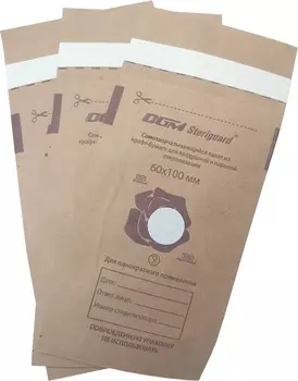 DGM Пакет из крафт-бумаги самозапечатывающийся плоский для медицинской стерилизации / DGM Steriguard 60*100 мм 100 шт