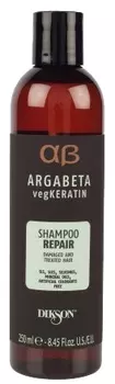 DIKSON Шампунь с гидролизированными протеинами риса и сои для ослабленных и химически обработанных волос / ARGABETA Shampoo REPAIR 250 мл