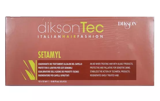 DIKSON Средство ампульное при любой щелочной обработке волос / SETAMYL 12*12 мл