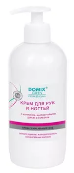 DOMIX Крем с кератином, маслом чайного дерева и коллоидным серебром для рук и ногтей / DGP 500 мл