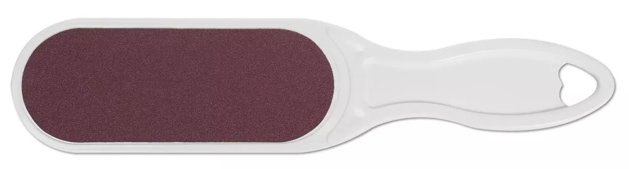 DOMIX Терка абразивная педикюрная двусторонняя с пластиковой ручкой, белый / DGP