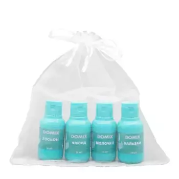 DOMIX Набор для рук и ногтей, мини (бальзам 18 мл + молочко 18 мл + флюид 18 мл + лосьон 18 мл) PERFUMER