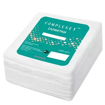 DOMIX Салфетка 20*20 см спанлейс 40 г/м2 белая 100 шт/уп