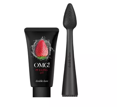 DOUBLE DARE OMG! Набор для лица от чёрных точек (пилинг-гель 30 мл + массажная щёточка) OMG! I.M. Buddy Mini Brush