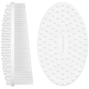 DOUBLE DARE OMG! Щетка массажная силиконовая, белая / I.M. BUDDY