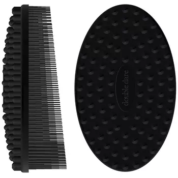 DOUBLE DARE OMG! Щетка массажная силиконовая, черная / I.M. BUDDY