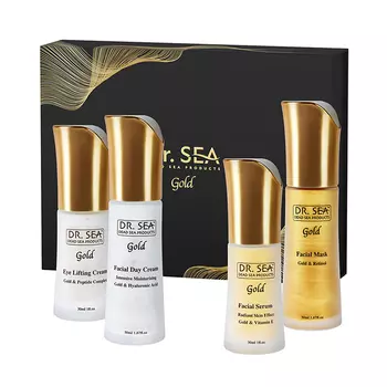 DR.SEA Набор подарочный Счастливая кожа (дневной крем 50 мл + сыворотка 30 мл + крем для глаз 30 мл + маска 50 мл) DR.SEA GOLD