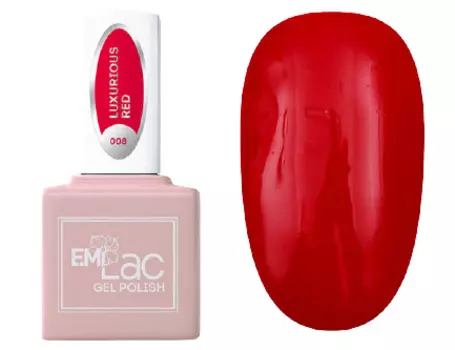E.MI 008 гель-лак для ногтей, Роскошный красный / E.MiLac 6 мл