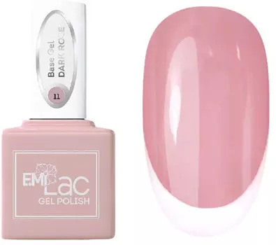 E.MI База камуфлирующая для ногтей, № 11 темно-розовый / E.MiLac Base Gel 6 мл