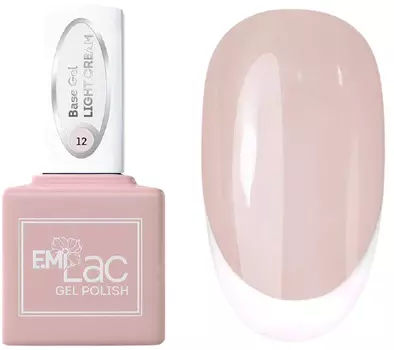 E.MI База камуфлирующая для ногтей, № 12 светло-кремовый / E.MiLac Base Gel 6 мл