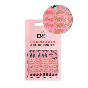 E.MI Декор для ногтей №127 Листья и фрукты / Charmicon 3D Silicone Stickers