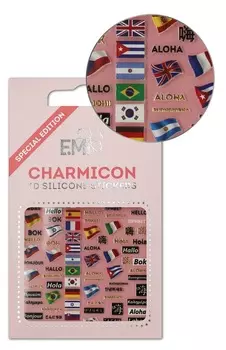 E.MI Декор для ногтей Флаги, приветствия / Charmicon 3D Silicone Stickers
