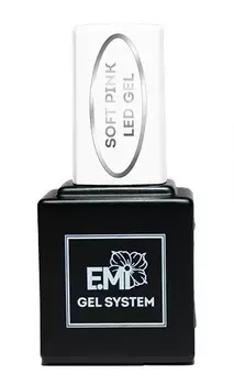 E.MI Гель для моделирования натуральный розовый, в бутылочке / Soft Pink LED Gel 9 мл