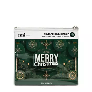 E.MI Набор подарочный для ухода за руками и телом (свеча 30 гр + скраб 100 гр + масло 6 мл) EMI