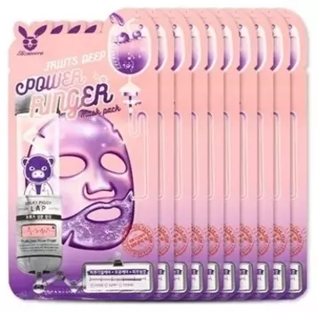 ELIZAVECCA Маска тканевая фруктовая для лица / Fruits Deep Power Ringer Mask Pack 10 шт