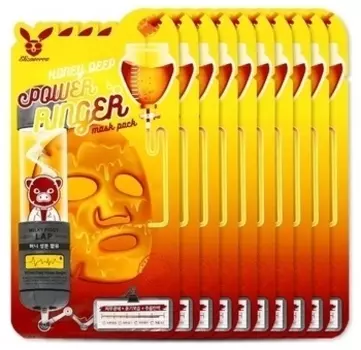 ELIZAVECCA Маска тканевая медовая для лица / Honey Deep Power Ringer Mask Pack 10 шт