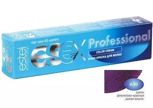 ESTEL PROFESSIONAL 4/65 краска для волос, шатен фиолетово-красный (дикая вишня) / ESSEX 60 мл