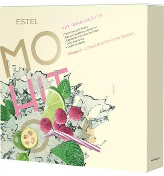 ESTEL PROFESSIONAL Набор для волос № 5 Личи и фейхоа (шампунь 250 мл, бальзам 200 мл, спрей 100 мл, сыворотка 60 мл, гель для душа 200 мл) / MOHITO HIT