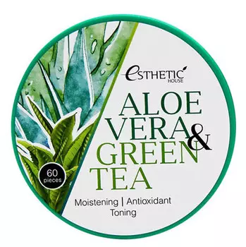 ESTHETIC HOUSE Патчи гидрогелевые с экстрактом алоэ вера и зеленого чая / ALOE VERA &amp; GREEN TEA HYDROGEL EYE PATCH 60 шт