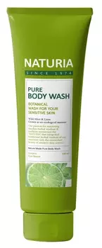 EVAS Гель для душа Мята - лайм / NATURIA PURE BODY WASH, Wild Mint &amp; Lime 100 мл