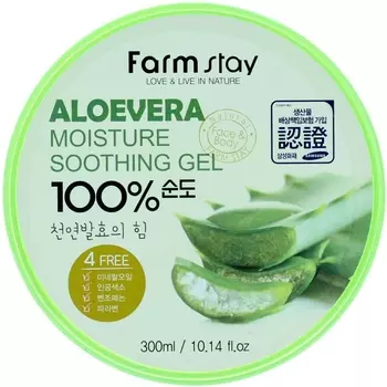 FARMSTAY Гель увлажняющий успокаивающий с экстрактом алоэ вера / MOISTURE SOOTHING GEL 300 мл