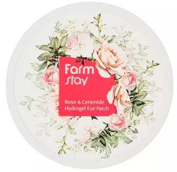 FARMSTAY Патчи гидрогелевые увлажняющие с экстрактом дамасской розы и керамидами для области вокруг глаз 60 шт
