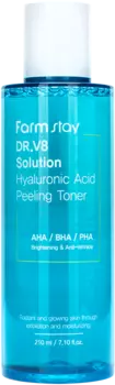 FARMSTAY Тонер обновляющий увлажняющий с гиалуроновой кислотой и AHA/BHA/PHA кислотами / DR.V8 SOLUTION HYALURONIC 210 мл