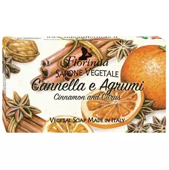 FLORINDA Мыло растительное, корица и цитрус / Cannella e Agrumi 100 г