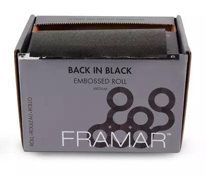 FRAMAR Фольга с тиснением в рулоне, черная / Embossed Roll Medium Back In Black 98 м
