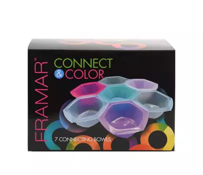 FRAMAR Миски для окрашивания, соединяющиеся цветные / Connect &amp; Color Bowls Rainbow 7 шт