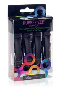 FRAMAR Зажим с прорезиненным покрытием, черный / Rubberized Jaw Clip 4 шт