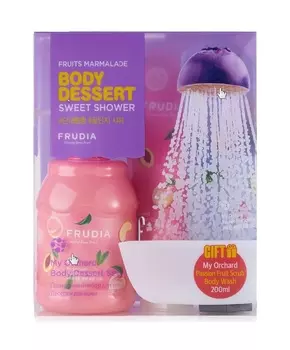FRUDIA Набор подарочный для тела с персиком (гель для душа 350 мл, молочко для тела 200 мл, скрабирующий гель для душа 200 мл)