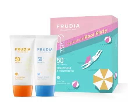 FRUDIA Набор солнцезащитных средств SPF50+/PA+++ (тональная крем-основа 50 мл, крем 50 мл)