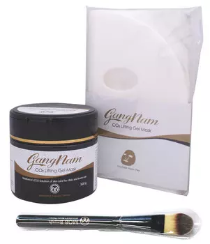 GANGNAM Набор для карбокситерапии с кистью, 25 процедур / CO2 Lifting Gel Mask 500 г