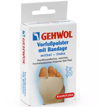 GEHWOL Подушка защитная под плюсну из гель-полимера и бандажа, левая / Gehwol 1 шт