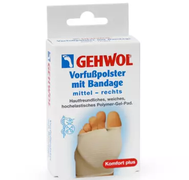 GEHWOL Подушка защитная под плюсну из гель-полимера и бандажа, правая 1 шт