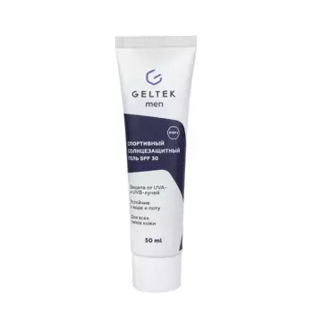 ГЕЛЬТЕК Гель спортивный солнцезащитный SPF 30 / Geltek Men 50 мл