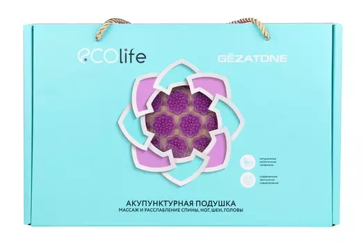 GEZATONE Коврик массажный акупунктурный, фиолетовый EcoLife 72 х 42 см