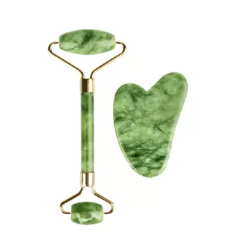GEZATONE Набор роликовый массажер для лица и кристалл Гуаша из натурального нефрита AMG331