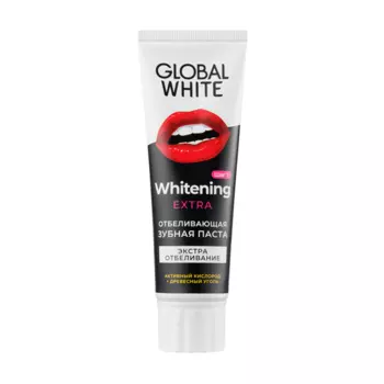 GLOBAL WHITE Паста зубная экстра отбеливающая / Extra whitening Active oxygen and charcoal 100 г