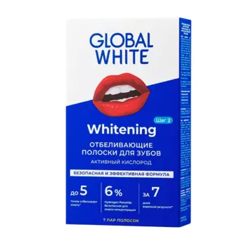 GLOBAL WHITE Полоски отбеливающие 7 пар (14 шт)