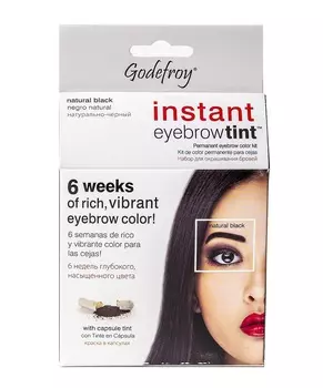 GODEFROY Краска-хна в капсулах для бровей с эффектом татуажа, черный / Eyebrow Tint Natural Black 15 шт