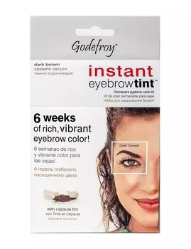 GODEFROY Краска-хна в капсулах для бровей с эффектом татуажа, темно-коричневый / Eyebrow Tint Dark Brown 15 шт