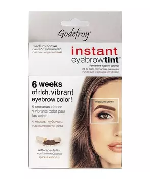 GODEFROY Краска-хна в капсулах для бровей с эффектом татуажа, коричневый / Eyebrow Tint Medium Brown 15 шт