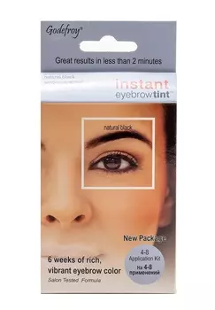 GODEFROY Краска-хна в капсулах для бровей с эффектом татуажа, черный / Eyebrow Tint Natural Black 4 шт