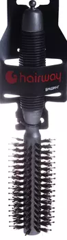 HAIRWAY Брашинг Dark Wood деревянный, натуральная щетина, штифты, черный 18 мм